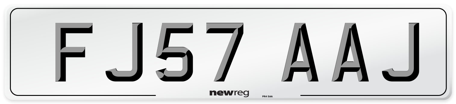 FJ57 AAJ Number Plate from New Reg